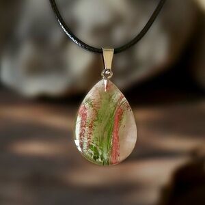 ⭐️ 5 for $25 Glass Crystal Water Droplet Pendant Necklace on a Black Cord